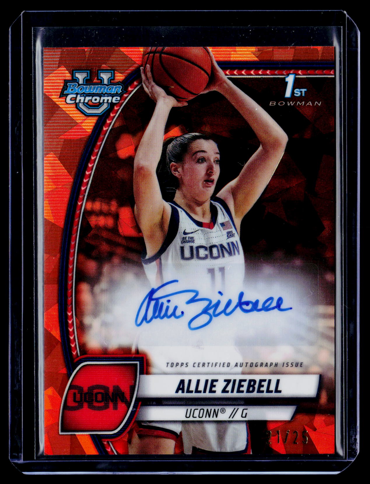 2024-25 Bowman University Chrome Sapphire #5 Allie Ziebell Orange #/25