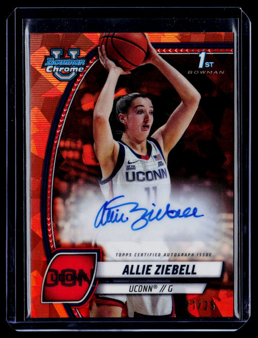 2024-25 Bowman University Chrome Sapphire #5 Allie Ziebell Orange #/25