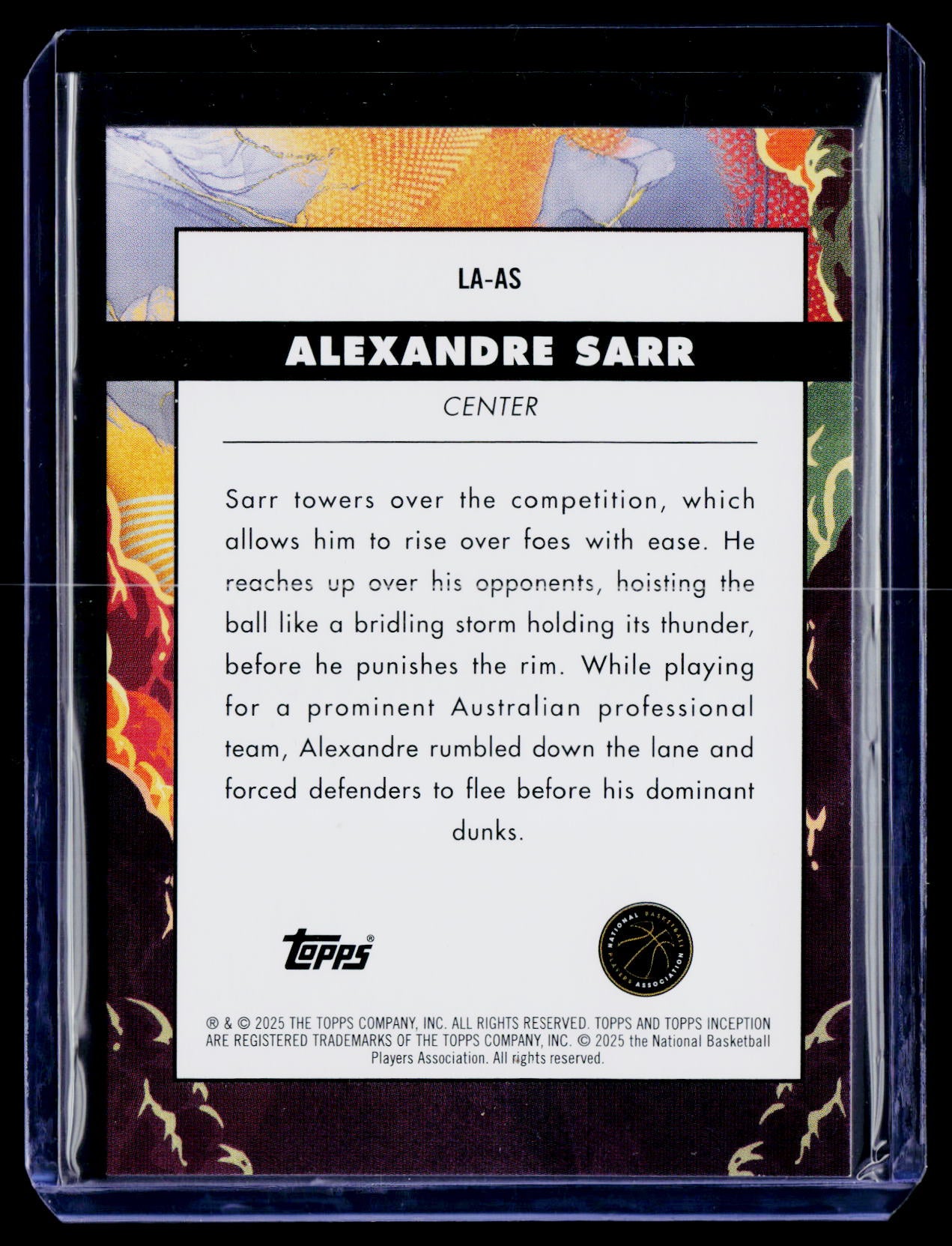 2024-25 Topps Inception #LA-AS Alexandre Sarr Launch