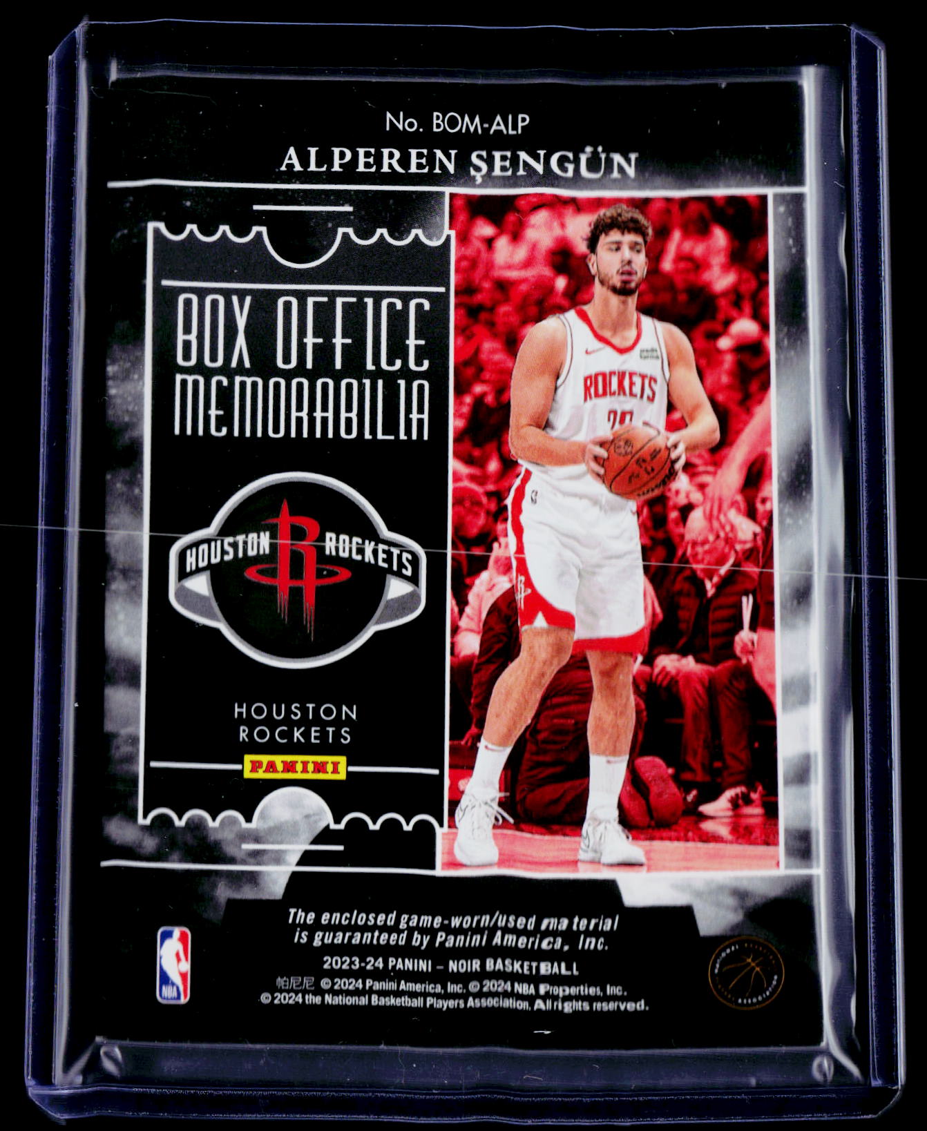 2023-24 Panini Noir #BOM-ALP Alperen Sengun Box Office Memorabilia #/99