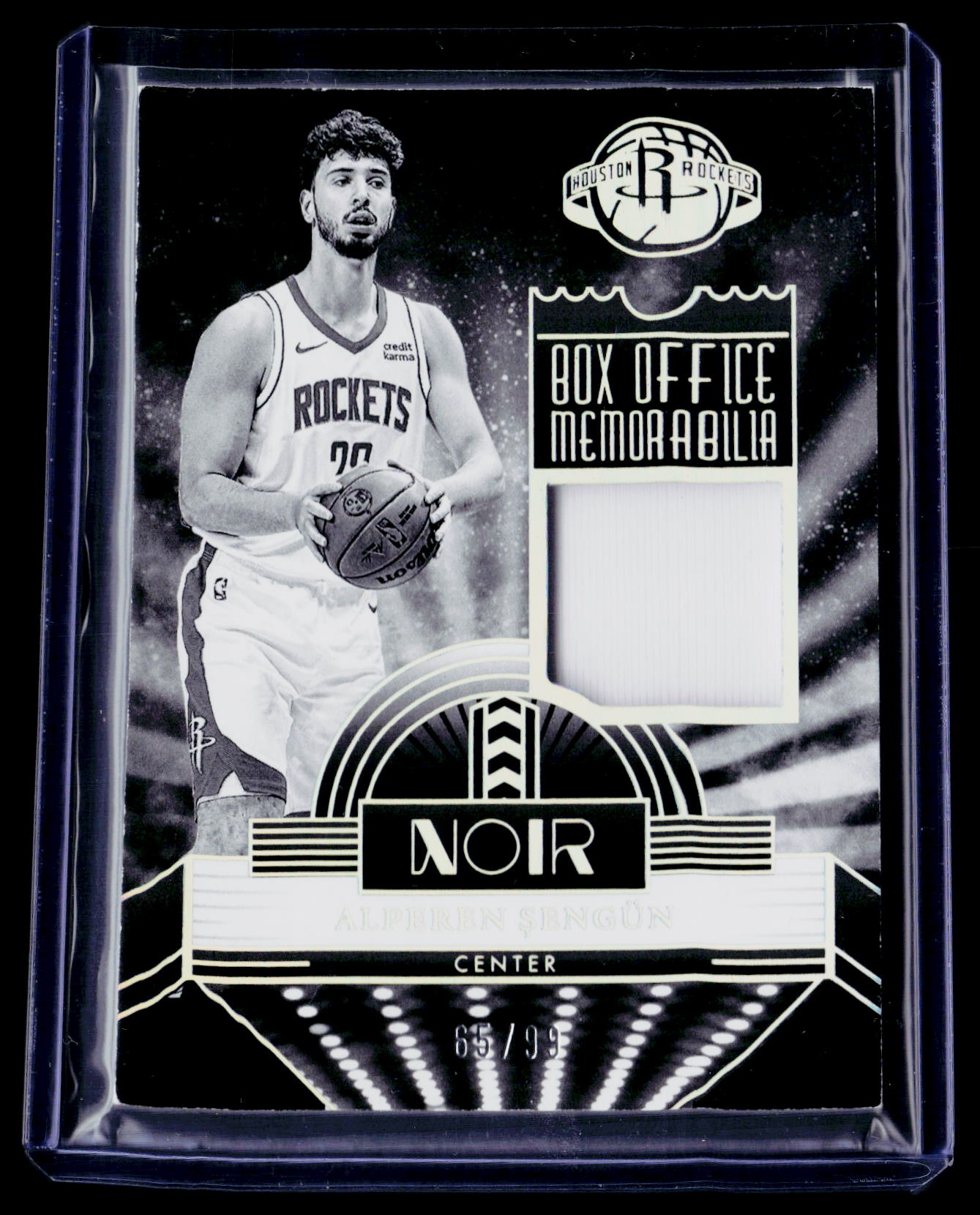 2023-24 Panini Noir #BOM-ALP Alperen Sengun Box Office Memorabilia #/99