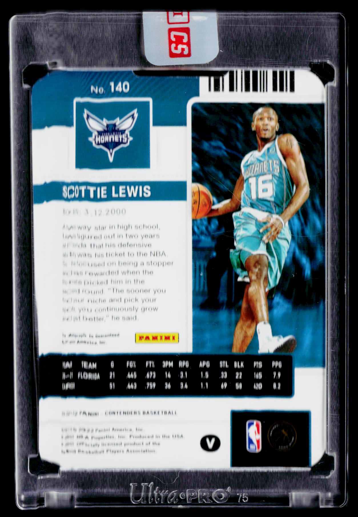 2021-22 Panini Contenders #140 Scottie Lewis Rookie Season Ticket Stub #/16