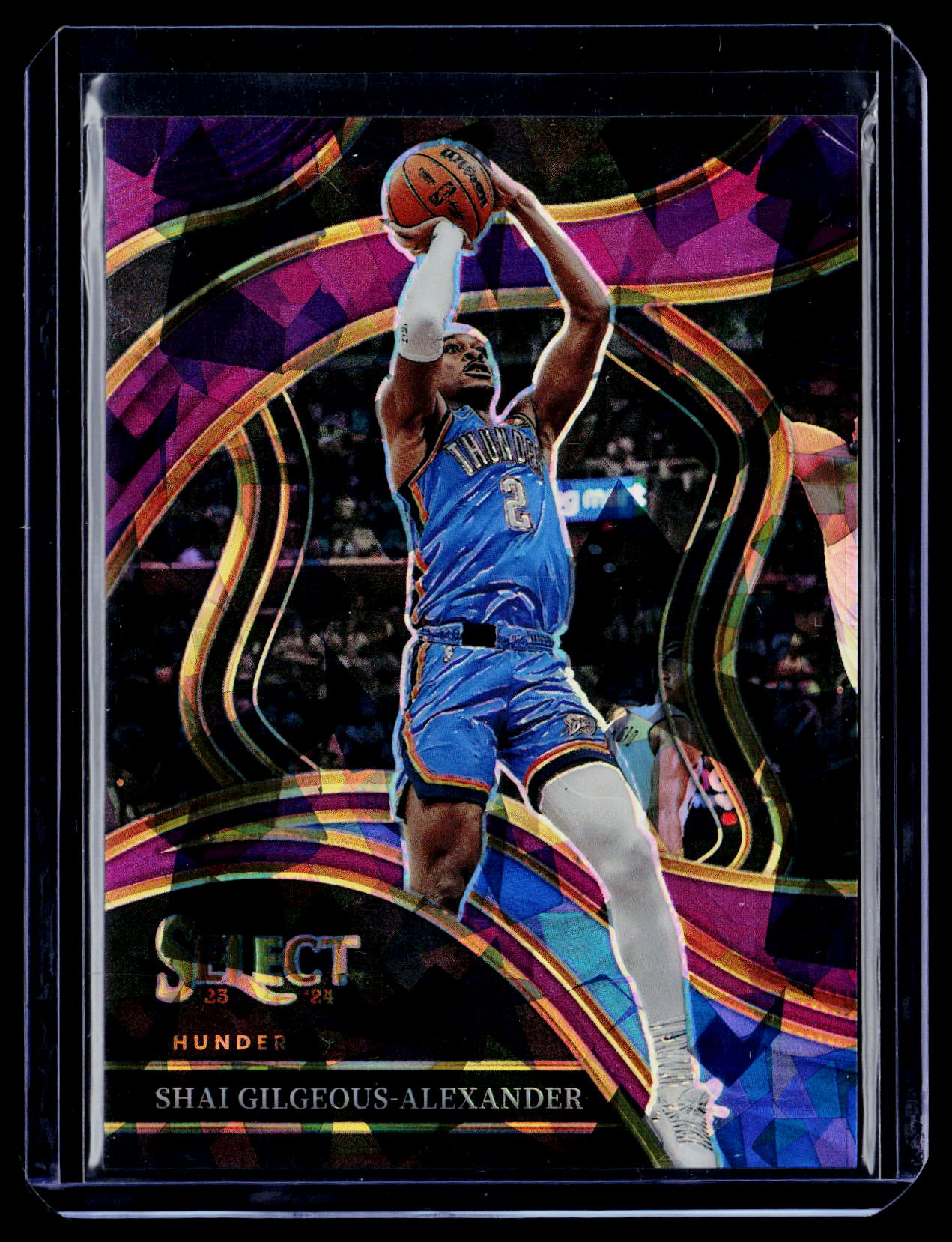 2023-24 Panini Select Shai Gilgeous-Alexander Purple Cracked Ice Prizms #/99