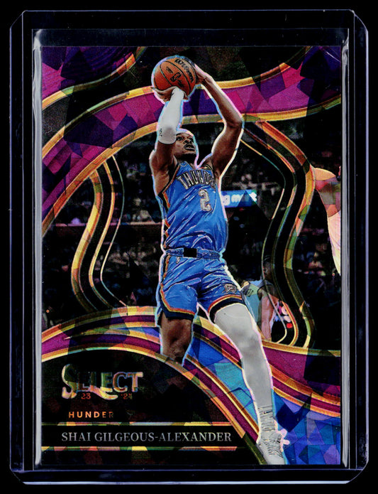 2023-24 Panini Select Shai Gilgeous-Alexander Purple Cracked Ice Prizms #/99