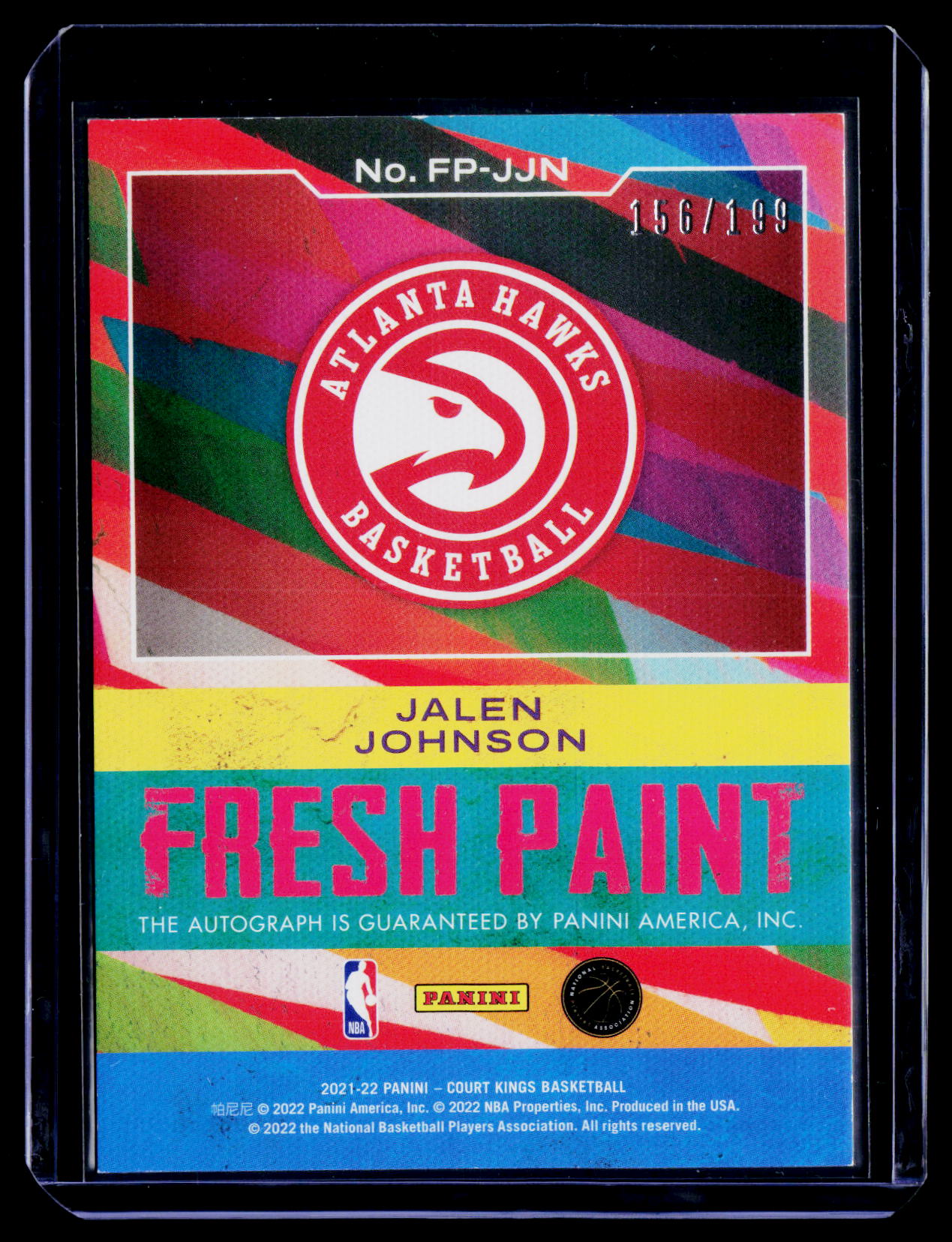 2021-22 Panini Court Kings #FP-JJN Jalen Johnson Fresh Paint #/199