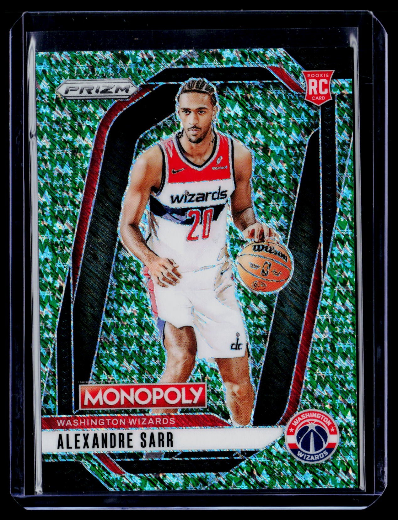 2024-25 Panini Prizm Monopoly Alexandre Sarr Green Shimmer Prizms #/20