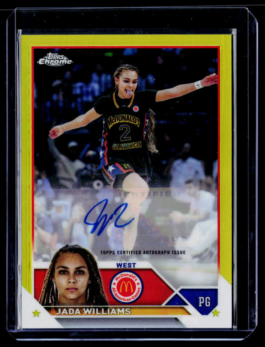 2023 Topps Chrome McDonald's Jada Williams Chrome Autographs Yellow #/75