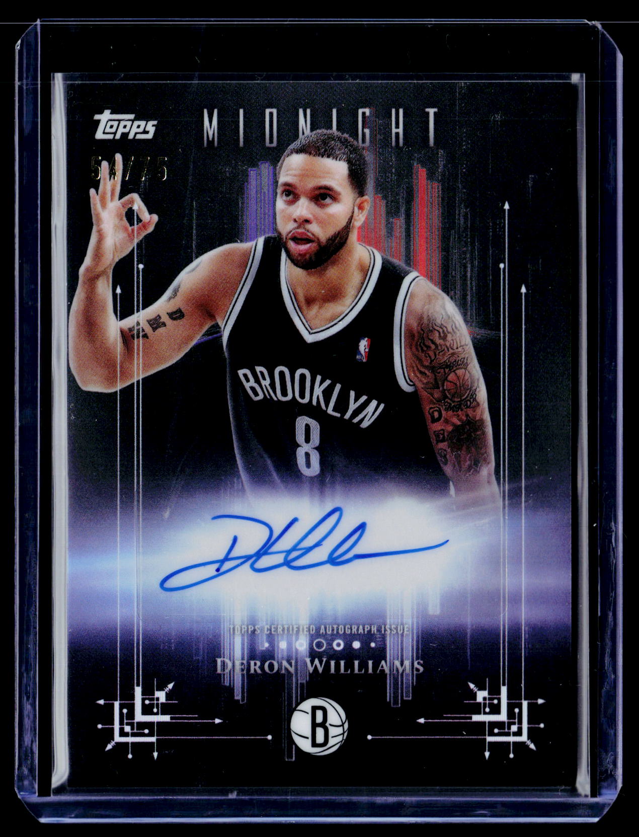 2025-26 Topps Midnight #DM-DW Deron Williams Dark Marks Signatures Dusk #/75