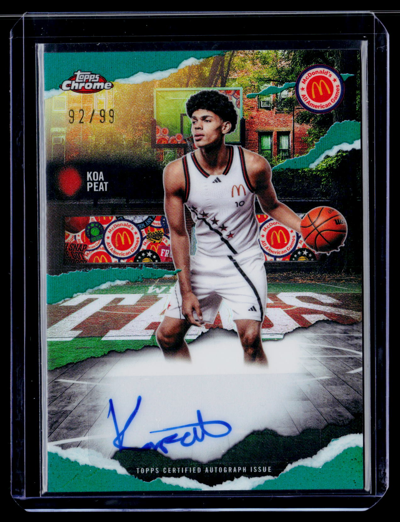 2025 Topps Chrome McDonald's All American #13 Koa Peat Auto Green#/99