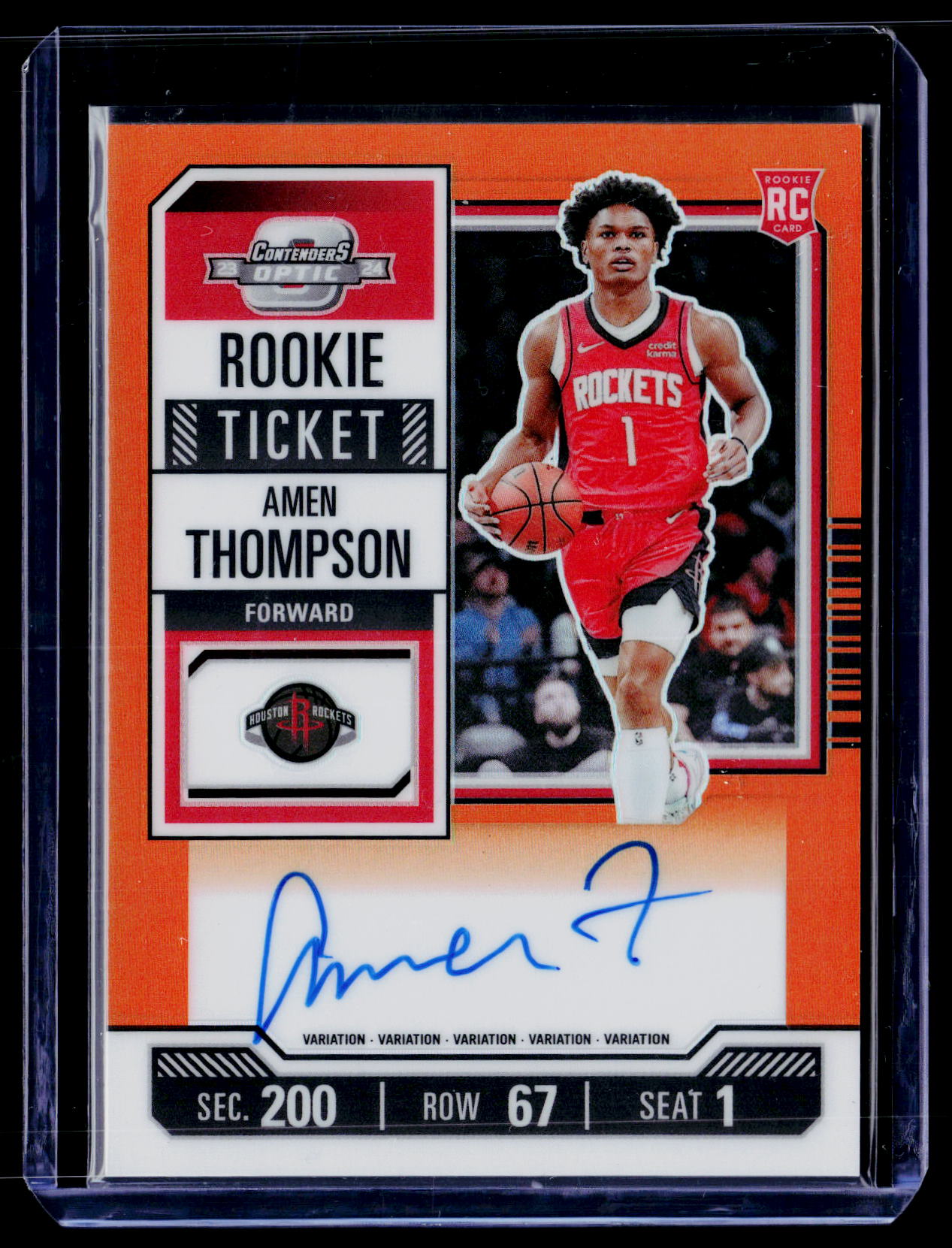 2023-24 Panini Contenders Optic #132 Amen Thompson Orange #/25