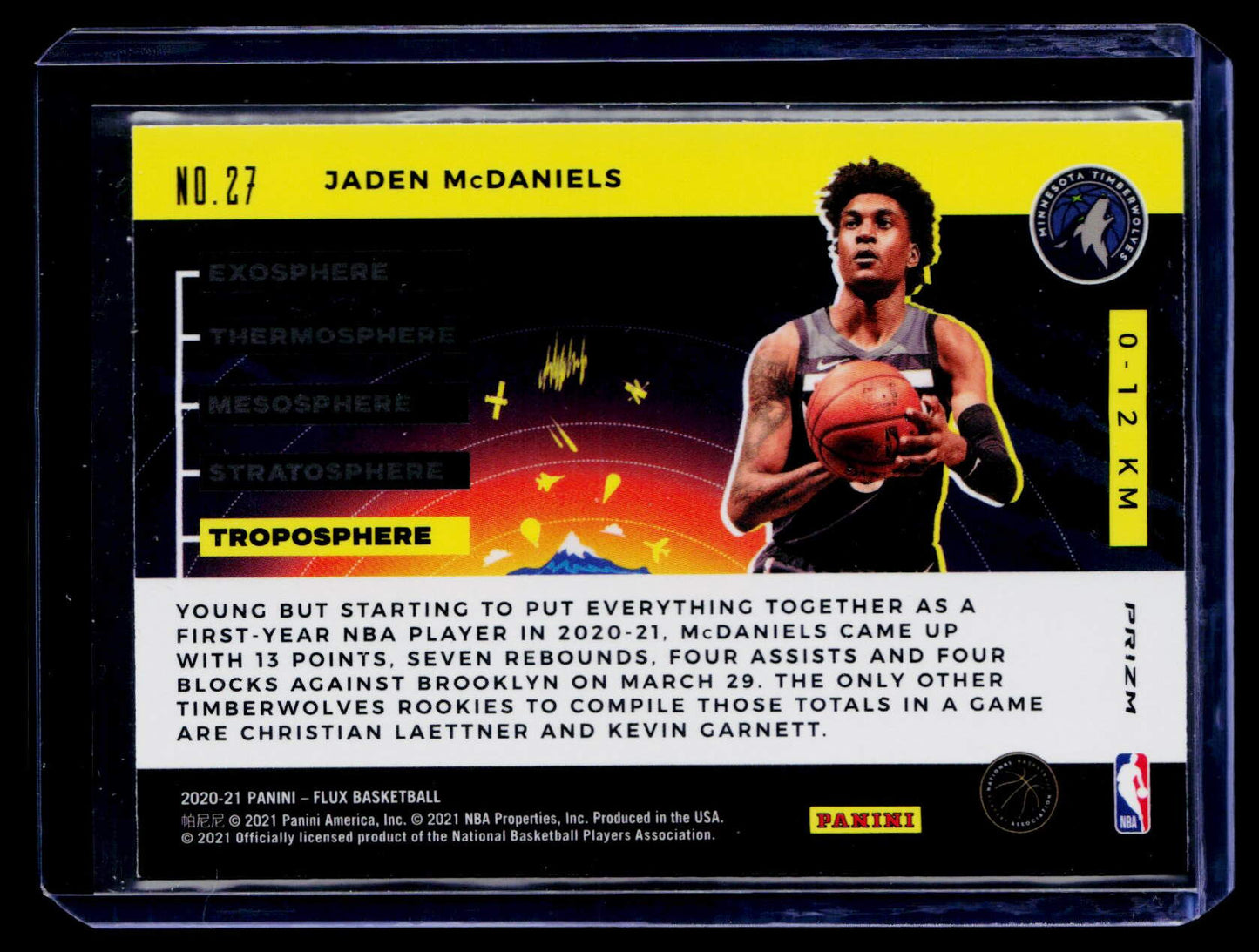 2020-21 Panini Flux #27 Jaden McDaniels Troposphere