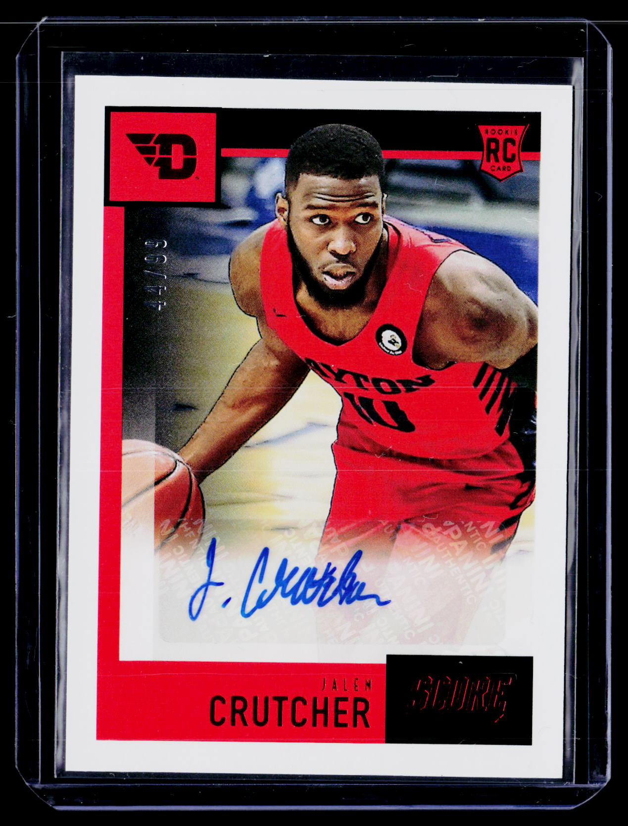 2021 Panini Chronicles Draft Picks Jalen Crutcher Score Rookie Auto Red #/99