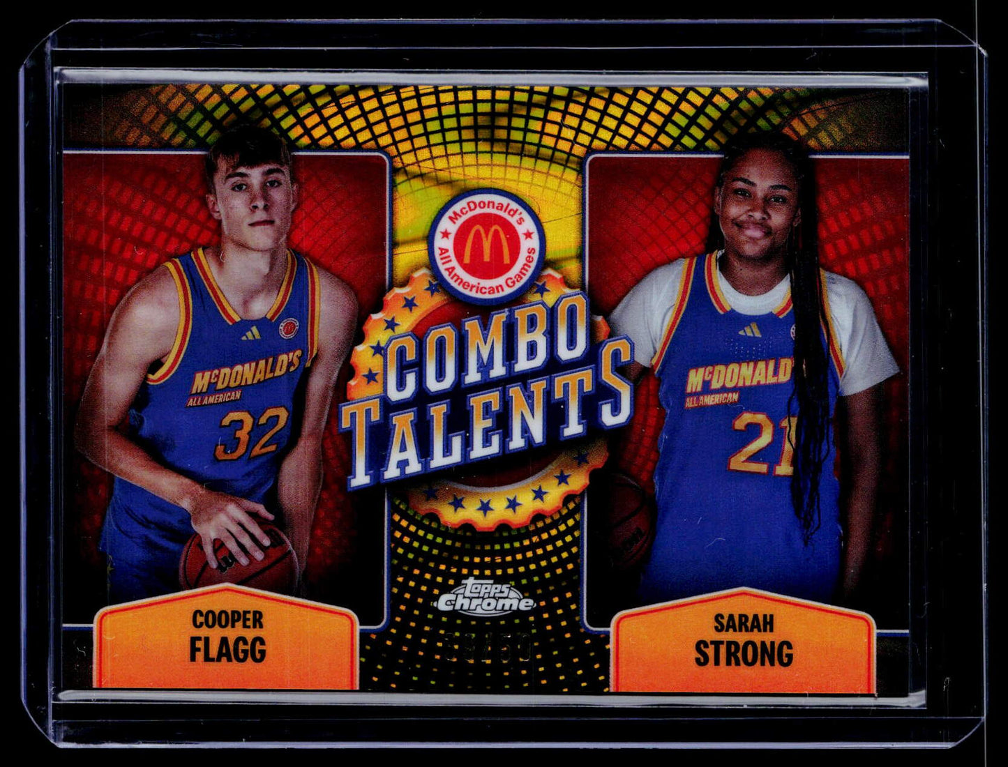2024 Topps Chrome McDonald Sarah Strong / Cooper Flagg Combo Gold Wave #/50