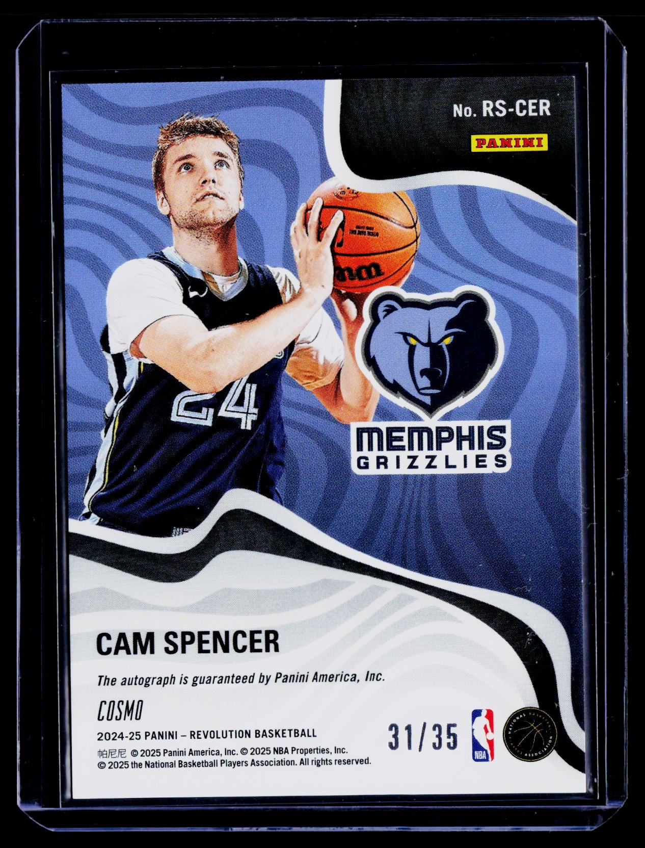 2024-25 Panini Revolution #RS-CER Cam Spencer Revolution Signatures Cosmo #/35