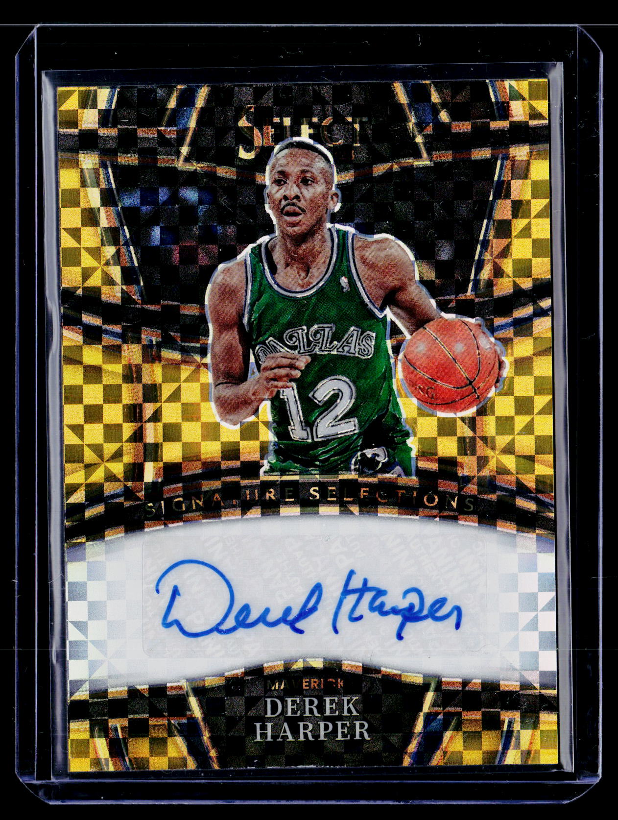 2022-23 Panini Select #SS-DKH Derek Harper Gold Checkerboard #/10