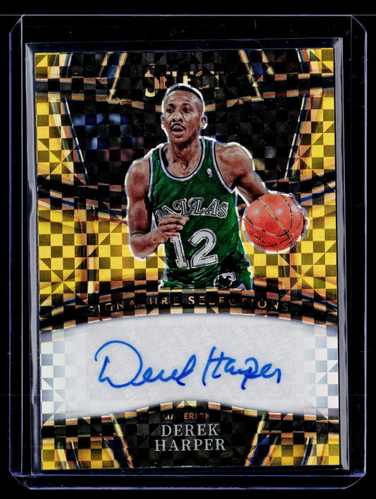 2022-23 Panini Select #SS-DKH Derek Harper Gold Checkerboard #/10