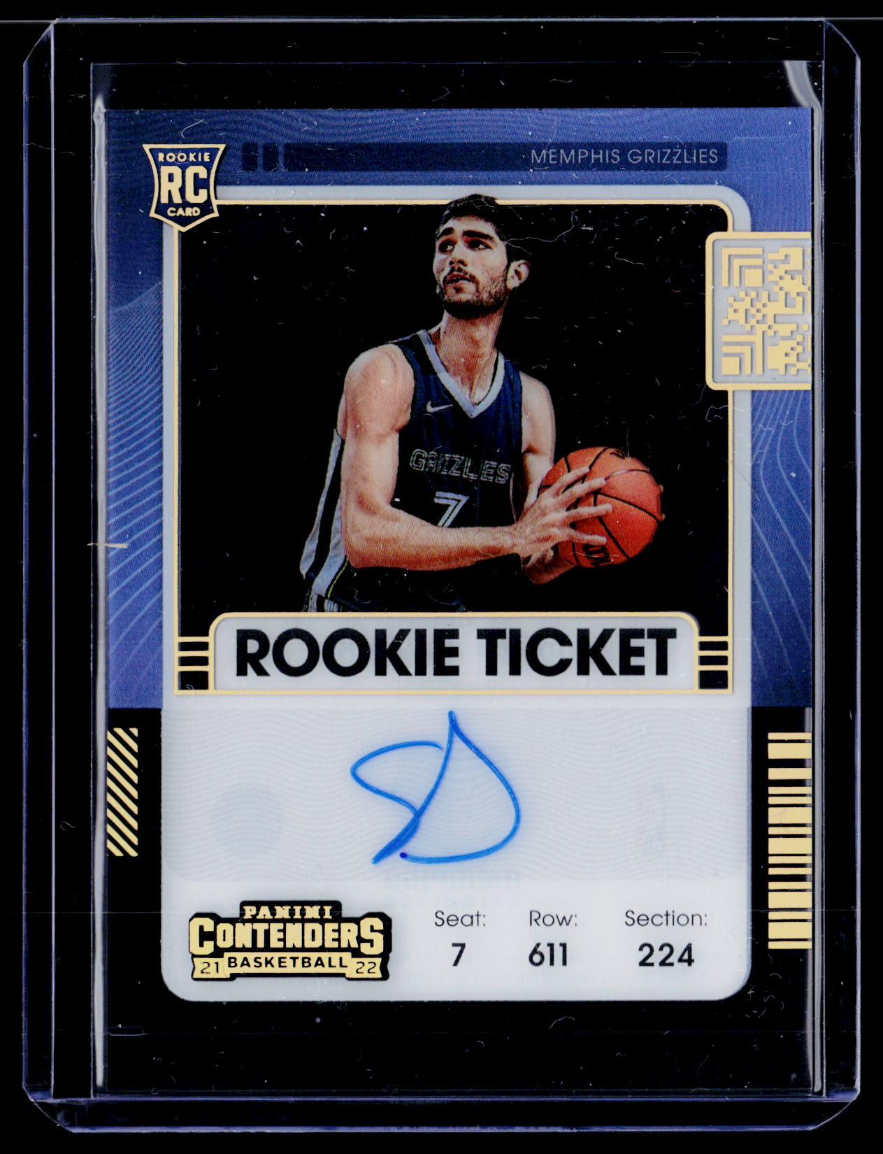 2021-22 Panini Contenders #130 Santi Aldama Rookie Clear Ticket