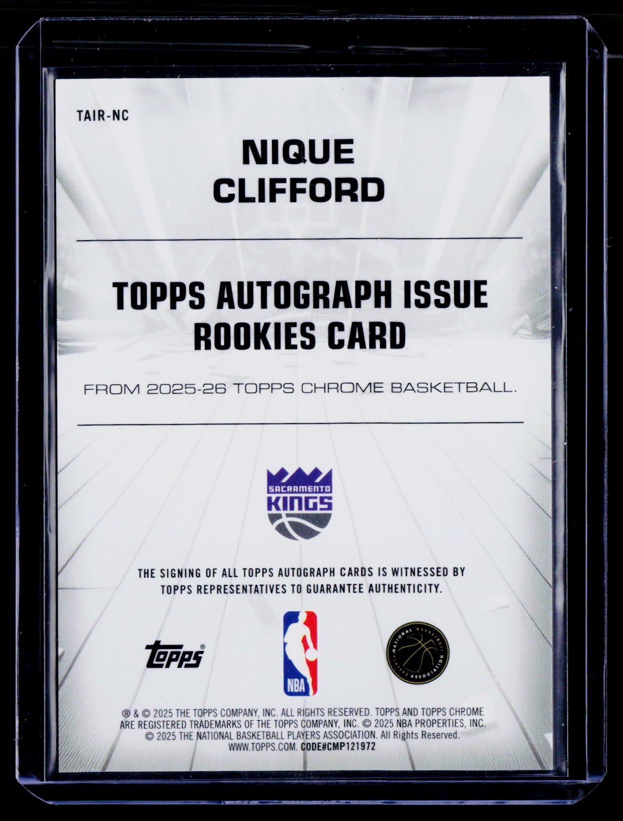 2025-26 Topps Chrome Nique Clifford Auto Rookies Green Refractor #/99