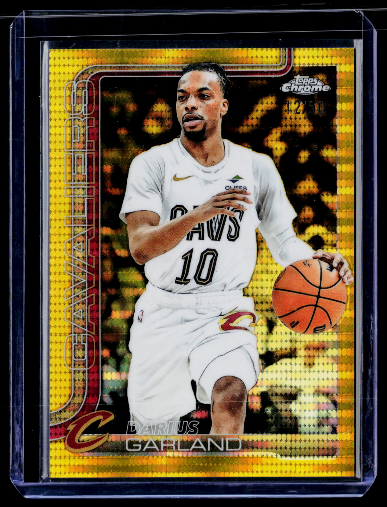 2025-26 Topps Chrome #76 Darius Garland Gold Pulsar Refractor #/50