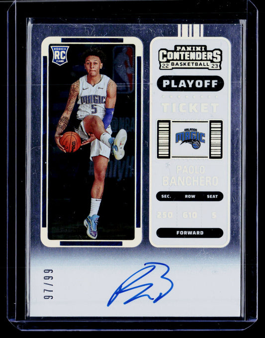 2022-23 Panini Contenders #112 Paolo Banchero Playoff Ticket Auto #/99
