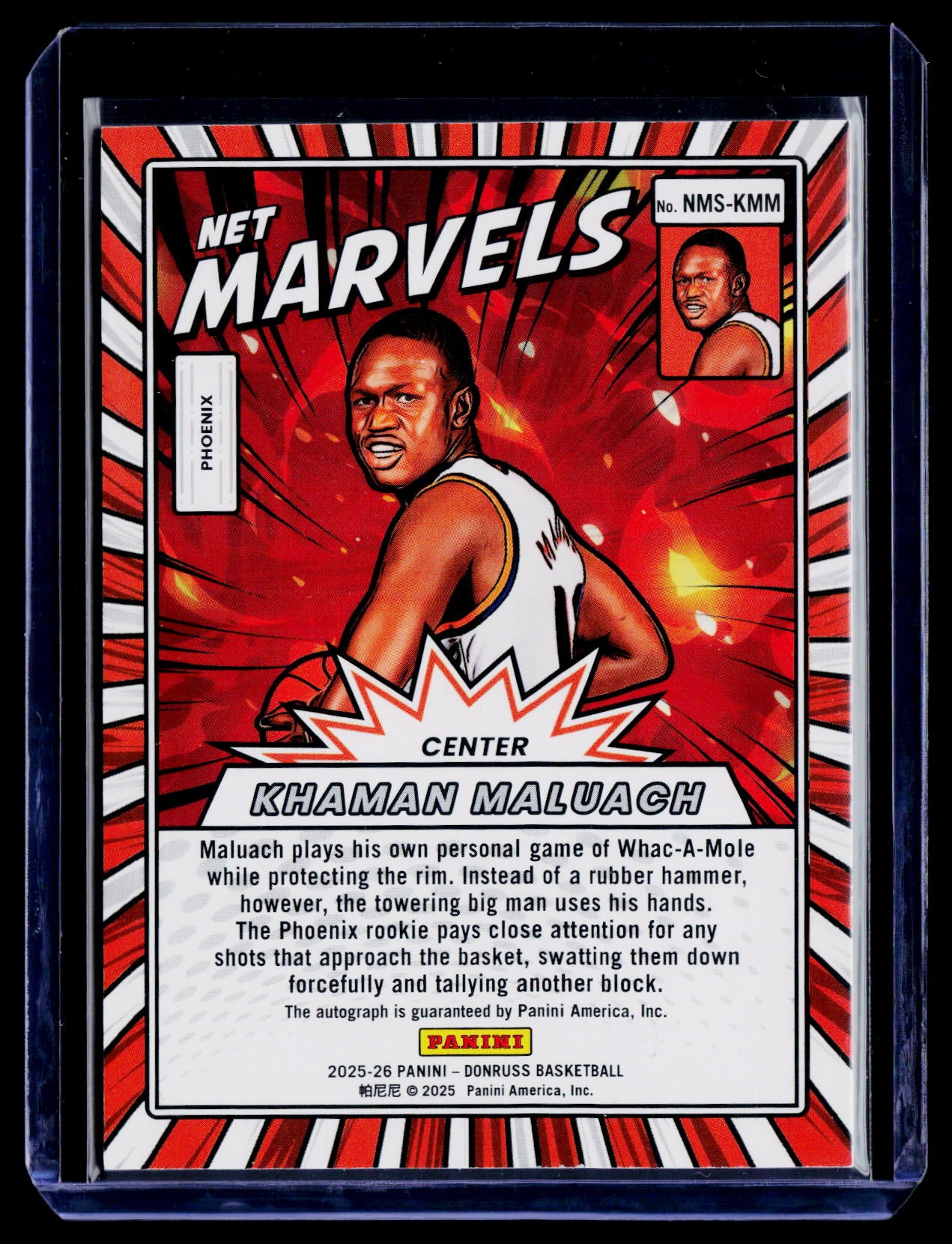 2025-26 Donruss #17 Khaman Maluach Net Marvels #/75 Auto
