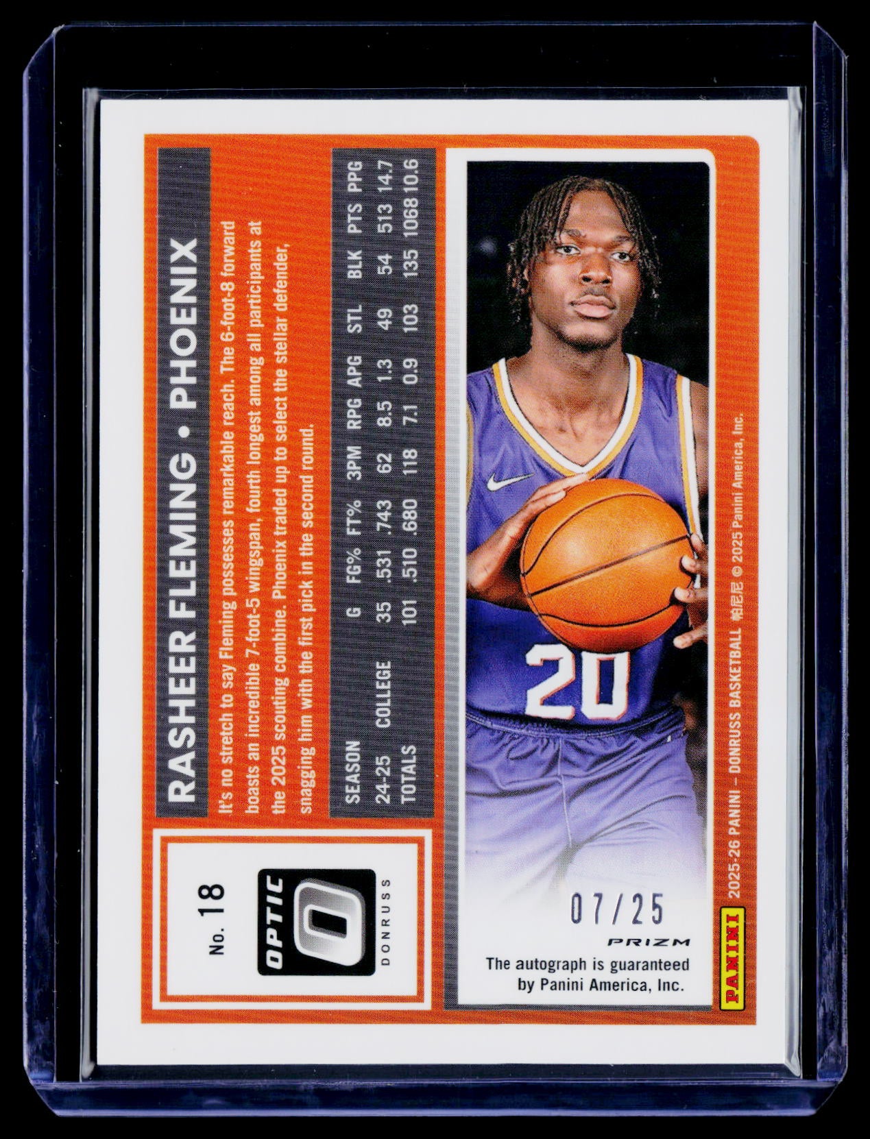 2025-26 Panini Signature Series #18 Rasheer Fleming Cracked Ice #/25