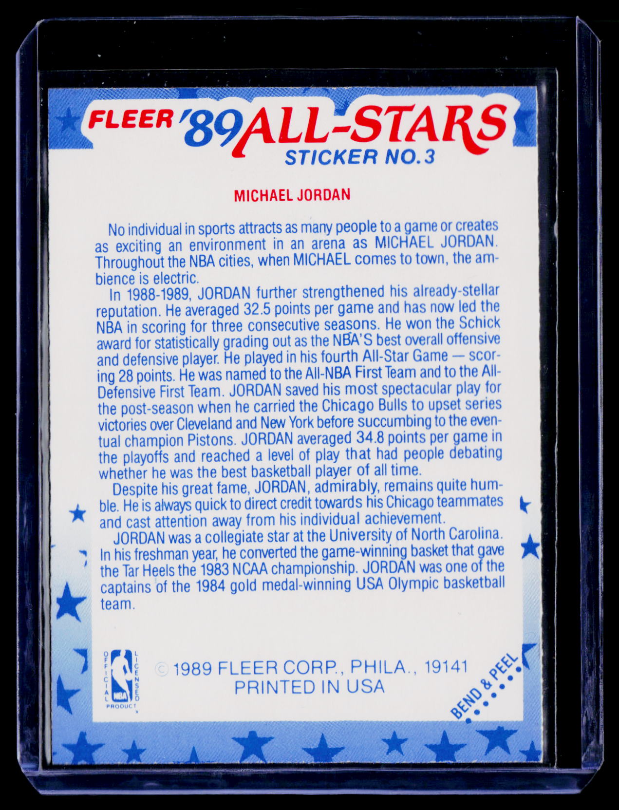 1989-90 Fleer #3 Michael Jordan Stickers