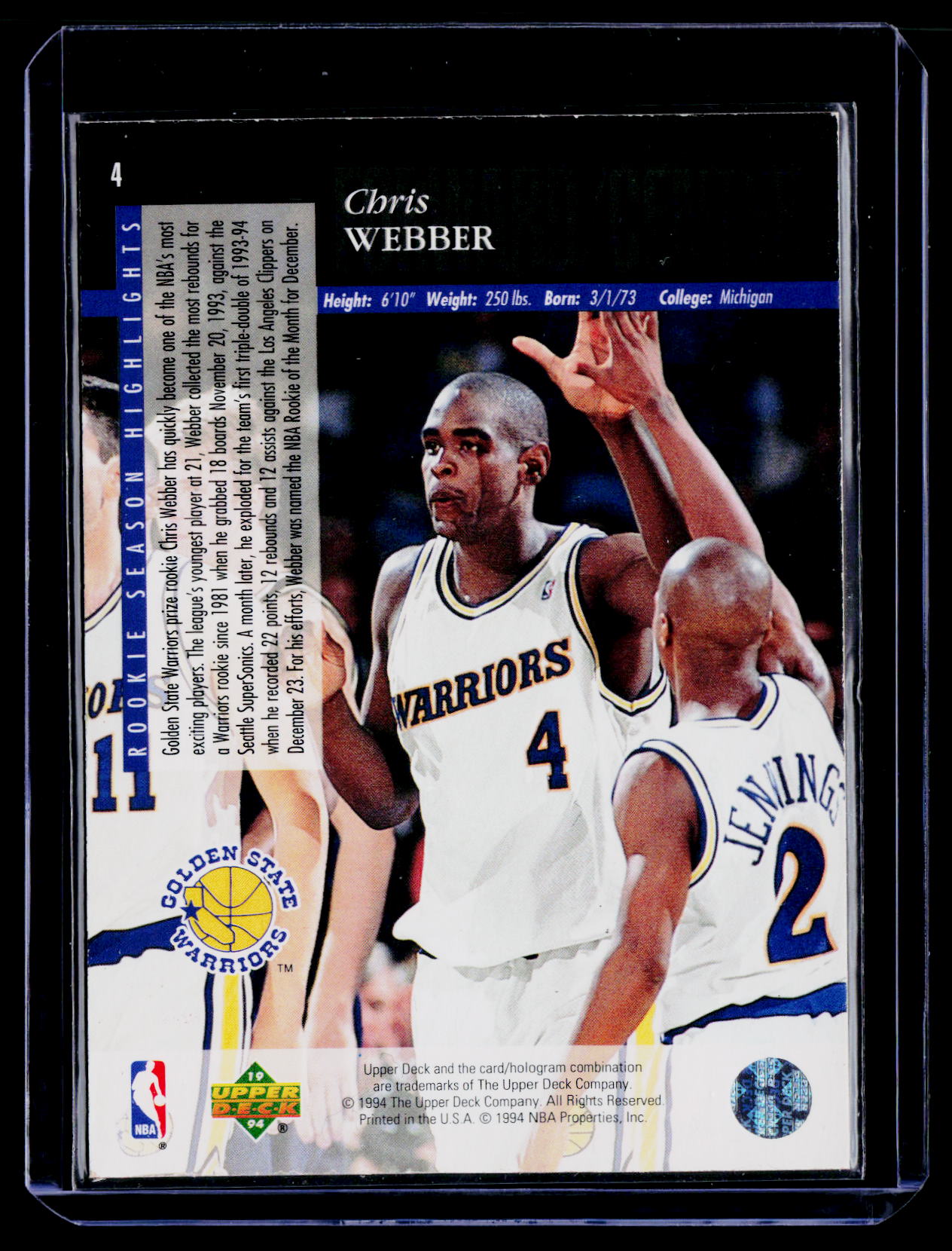 1993-94 Upper Deck Special Edition #4 Chris Webber Electric Court