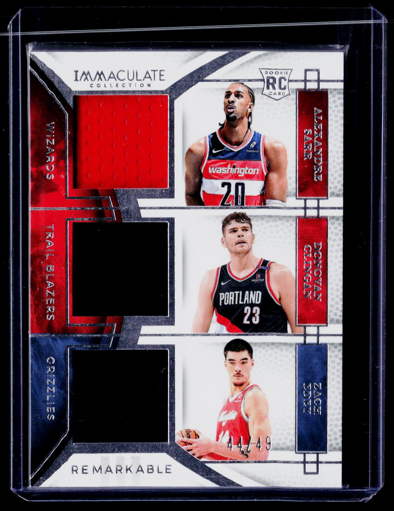 2024-25 Immaculate Sarr/Clingan/Edey Remarkable Rookie Jersey #/49