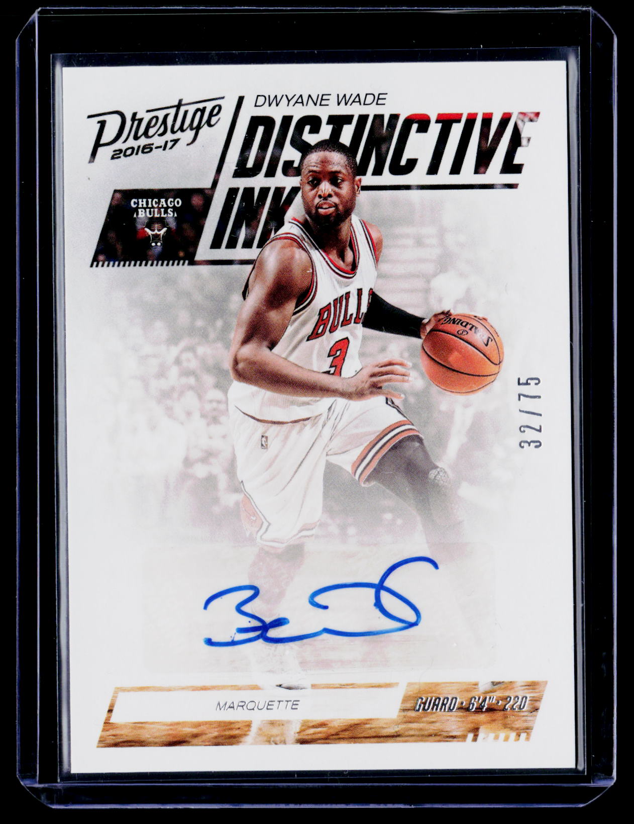 2016-17 Panini Prestige #10 Dwyane Wade Distinctive Ink #/75