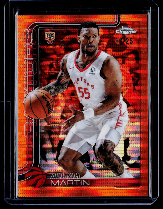 2025-26 Topps Chrome #290 Alijah Martin Orange Pulsar Refractor #/25