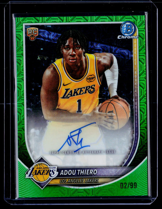2025-26 Bowman #BCA-AT Adou Thiero Chrome Autographs Green Mojo #/99