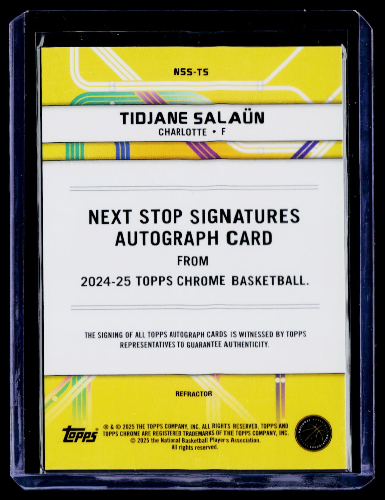 2024-25 Topps Chrome #NSS-TS Tidjane Salaün Next Stop Signatures Refractor
