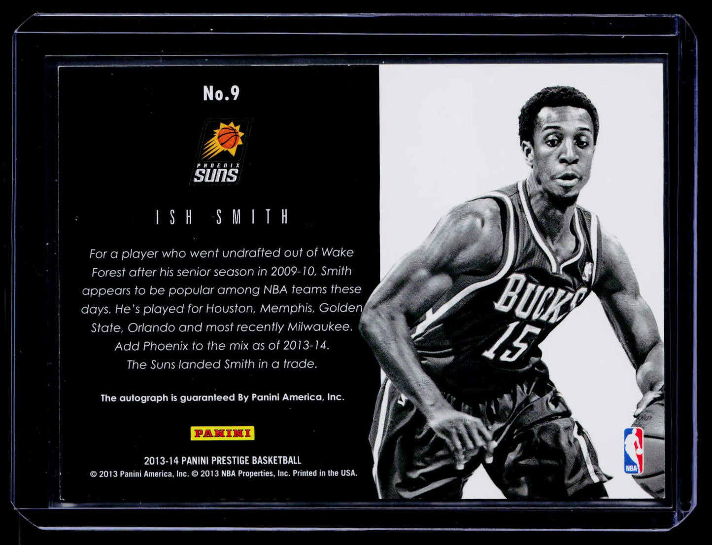 2013-14 Panini Prestige #9 Ish Smith Bonus Shots Autographs