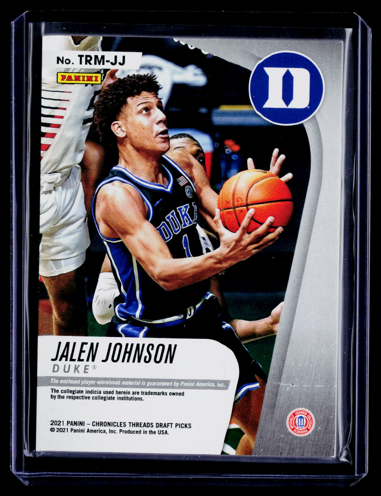 2021 Panini Chronicles Draft Picks Jalen Johnson Threads Rookie Memorabilia #/10
