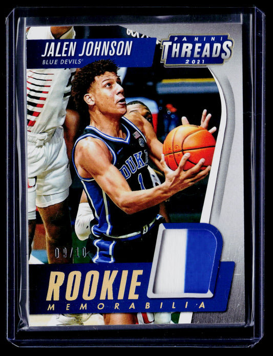 2021 Panini Chronicles Draft Picks Jalen Johnson Threads Rookie Memorabilia #/10
