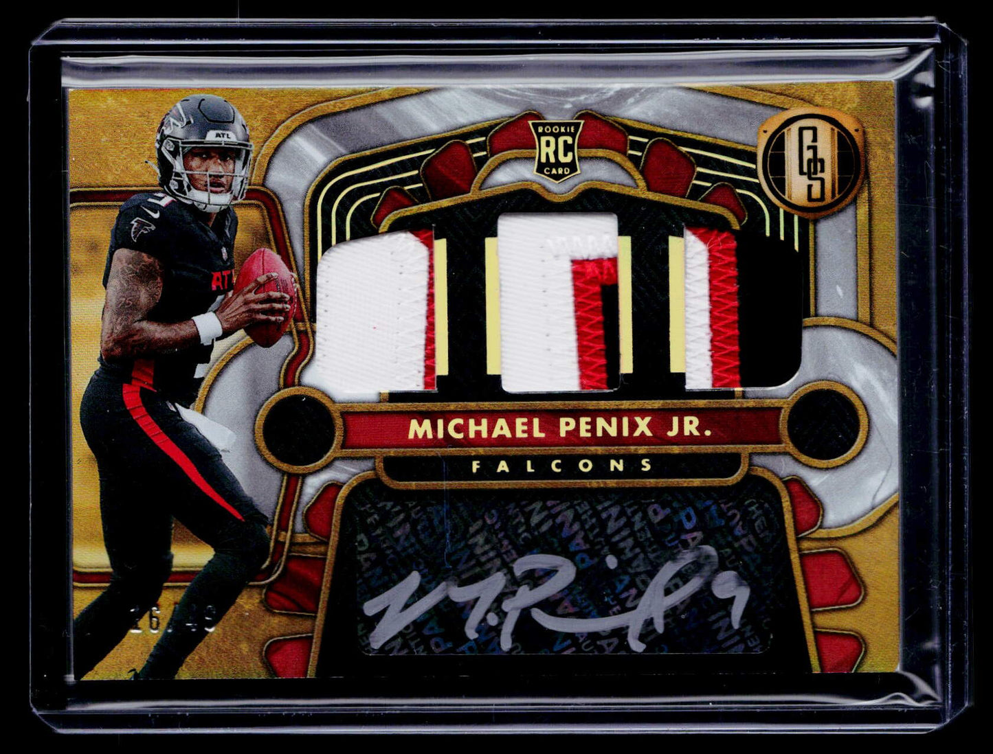 2024 Panini Gold Standard Michael Penix Jr. Rookie Auto Triple Jersey Gold #/49