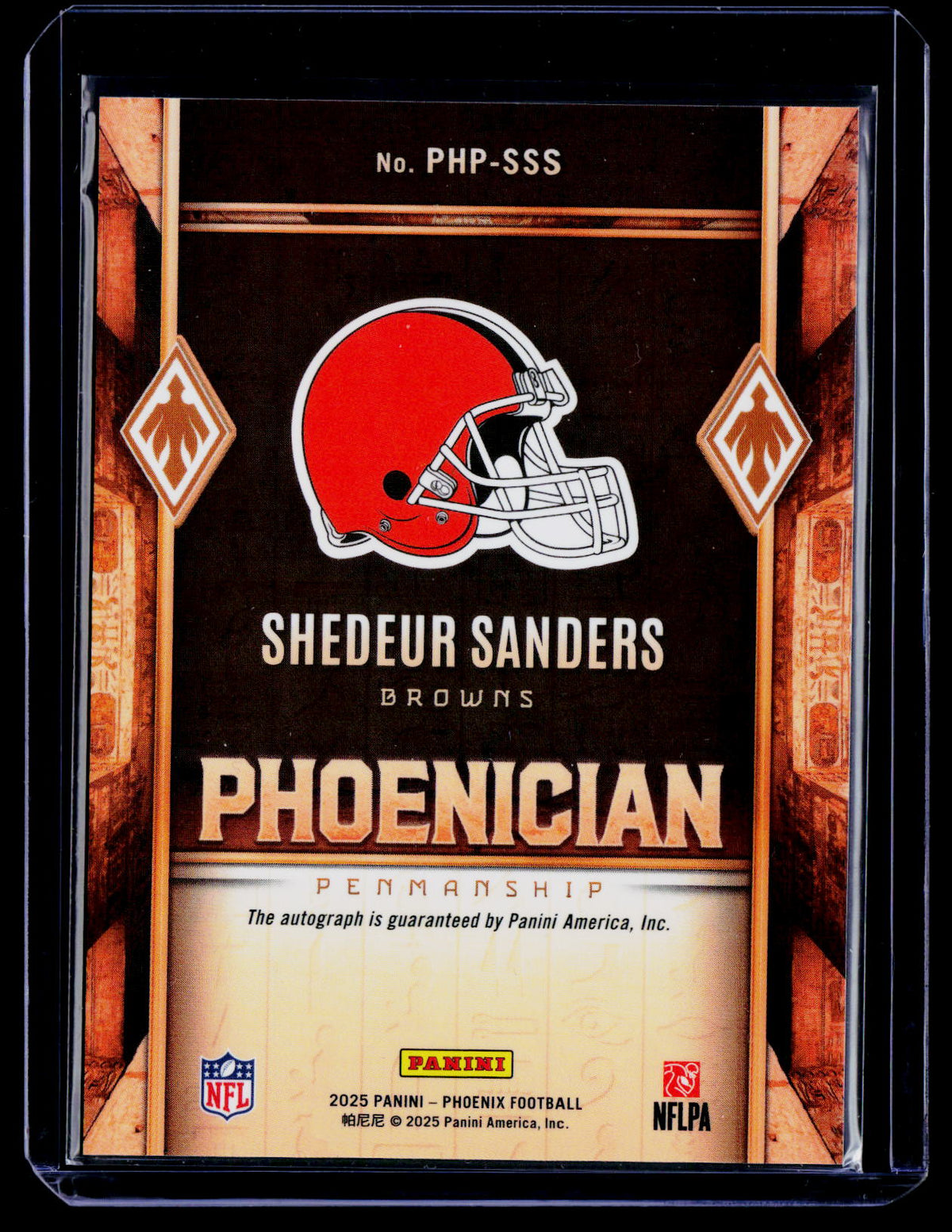 2025 Panini Phoenix #PHP-SSS Shedeur Sanders Phoenician Penmanship