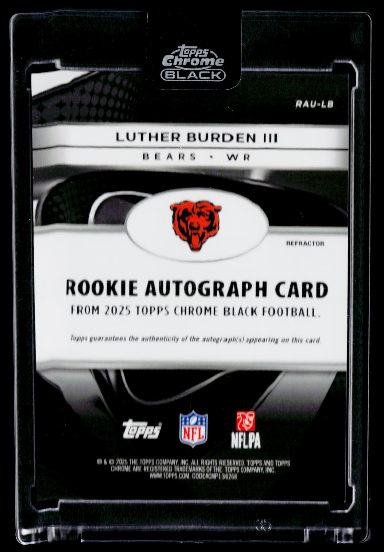 2025 Topps Chrome Black #RAU-LB Luther Burden III Rookie Autographs #/299