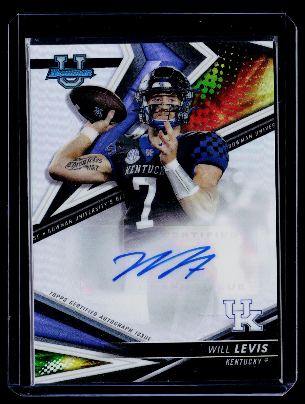 2022-23 Bowman's Best University #BA-WL Will Levis Best of 2022 Auto Reractor