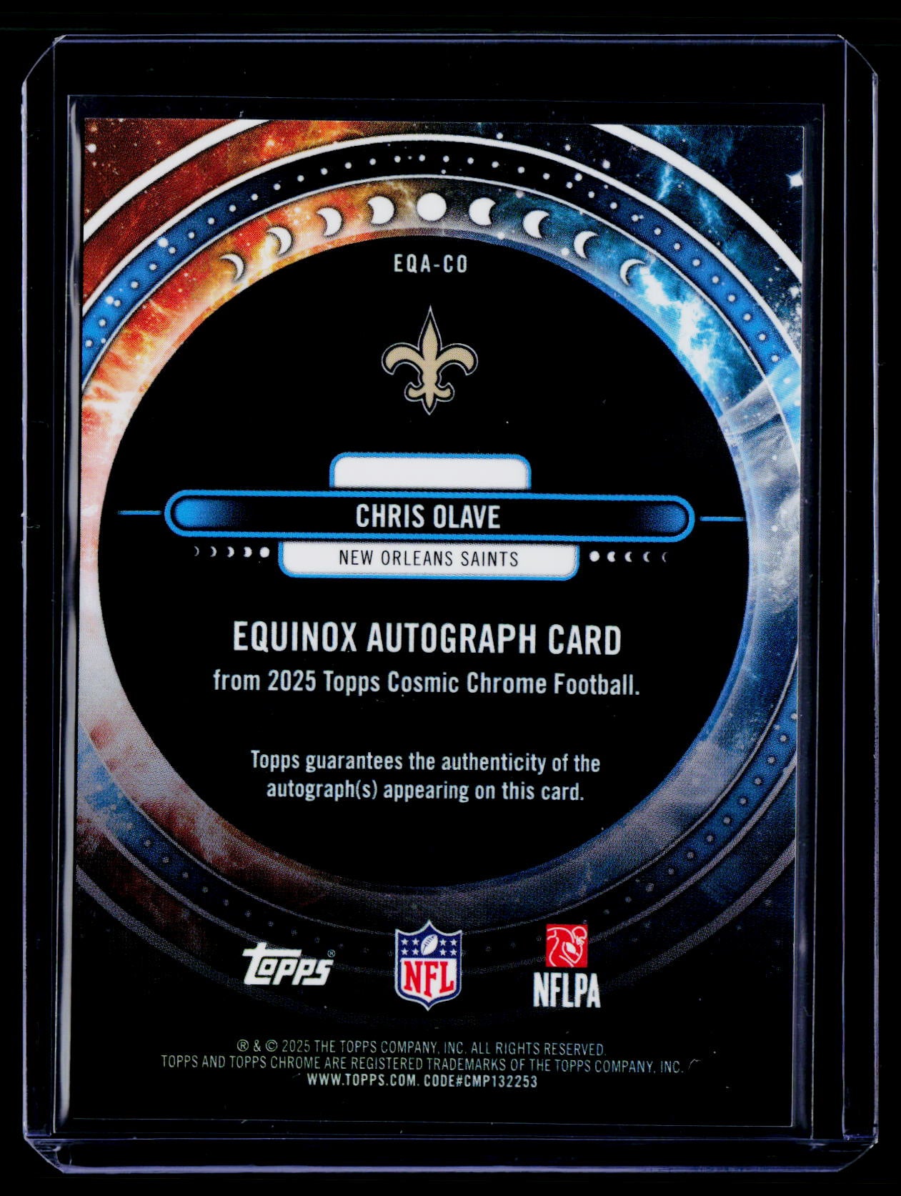 2025 Topps Chrome Cosmic Chris Olave Equinox Auto Gold Refractor #/50