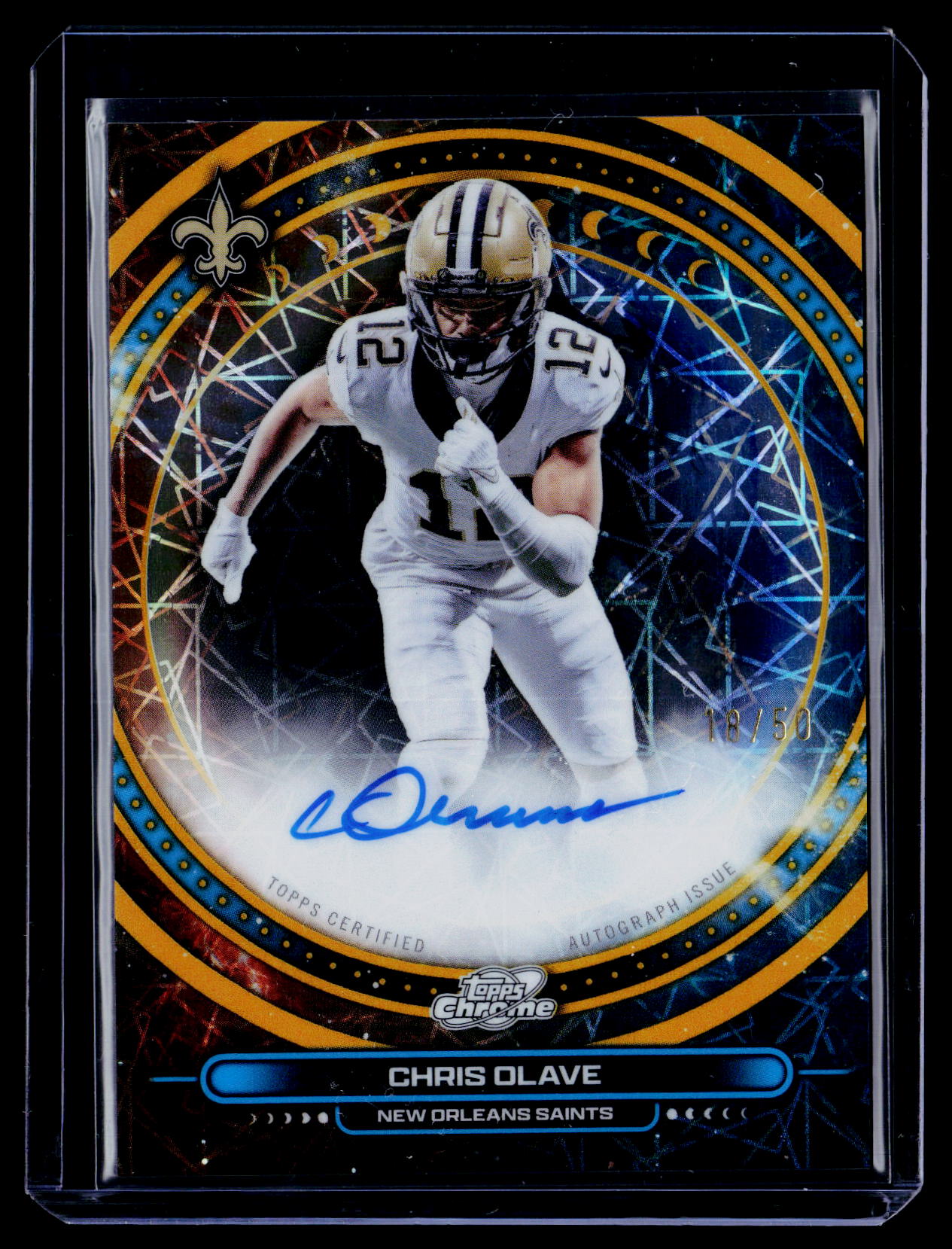 2025 Topps Chrome Cosmic Chris Olave Equinox Auto Gold Refractor #/50