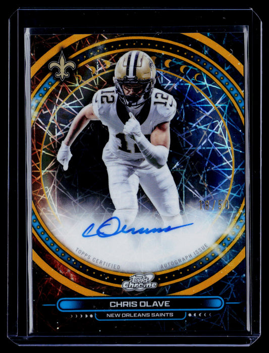 2025 Topps Chrome Cosmic Chris Olave Equinox Auto Gold Refractor #/50