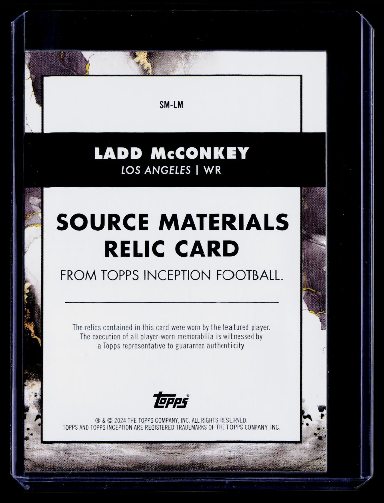 2024 Topps Inception #SM-LM Ladd McConkey Source Materials Blue #/10
