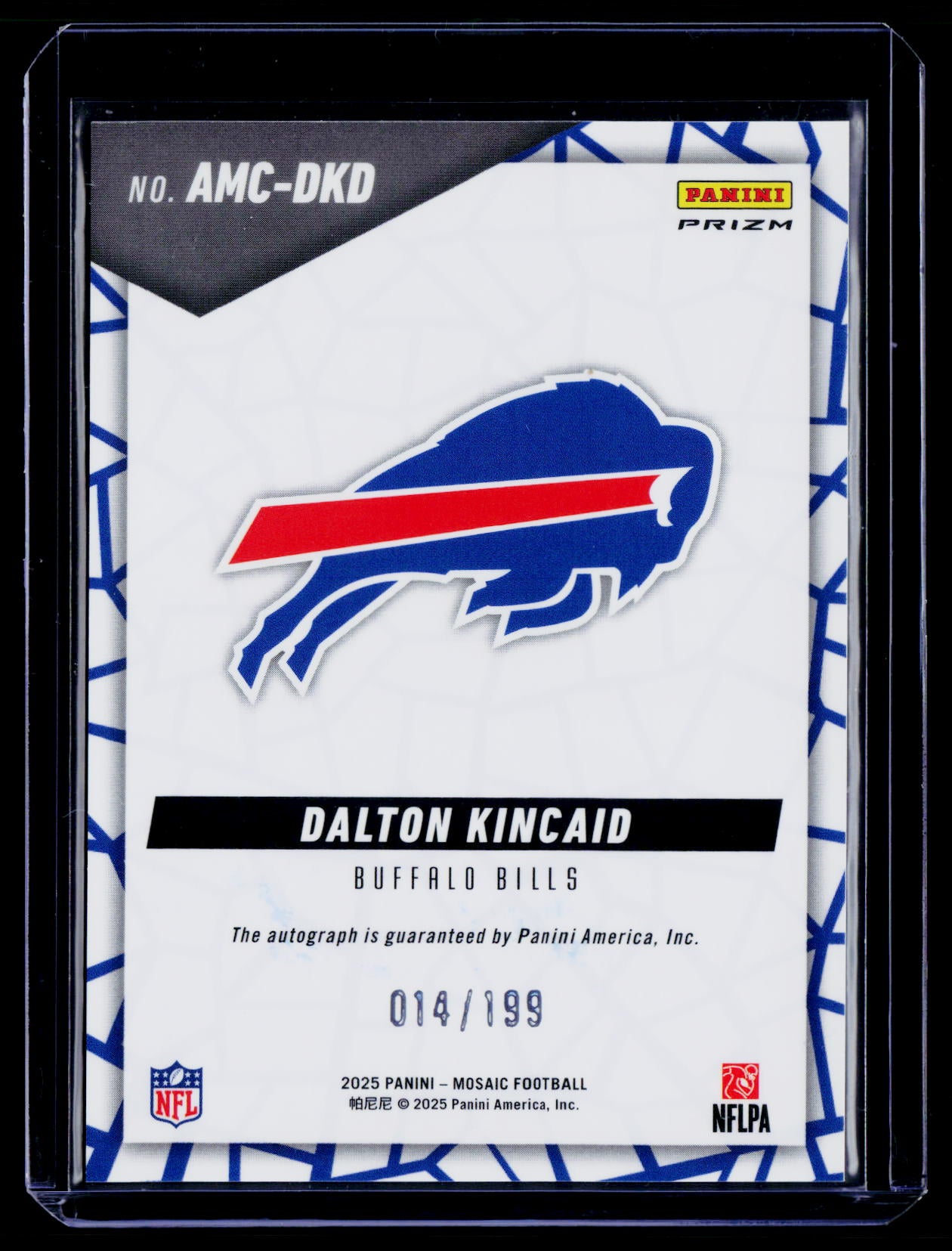 2025 Panini Mosaic #AMC-DKD Dalton Kincaid Autographs Mosaic Red #/199