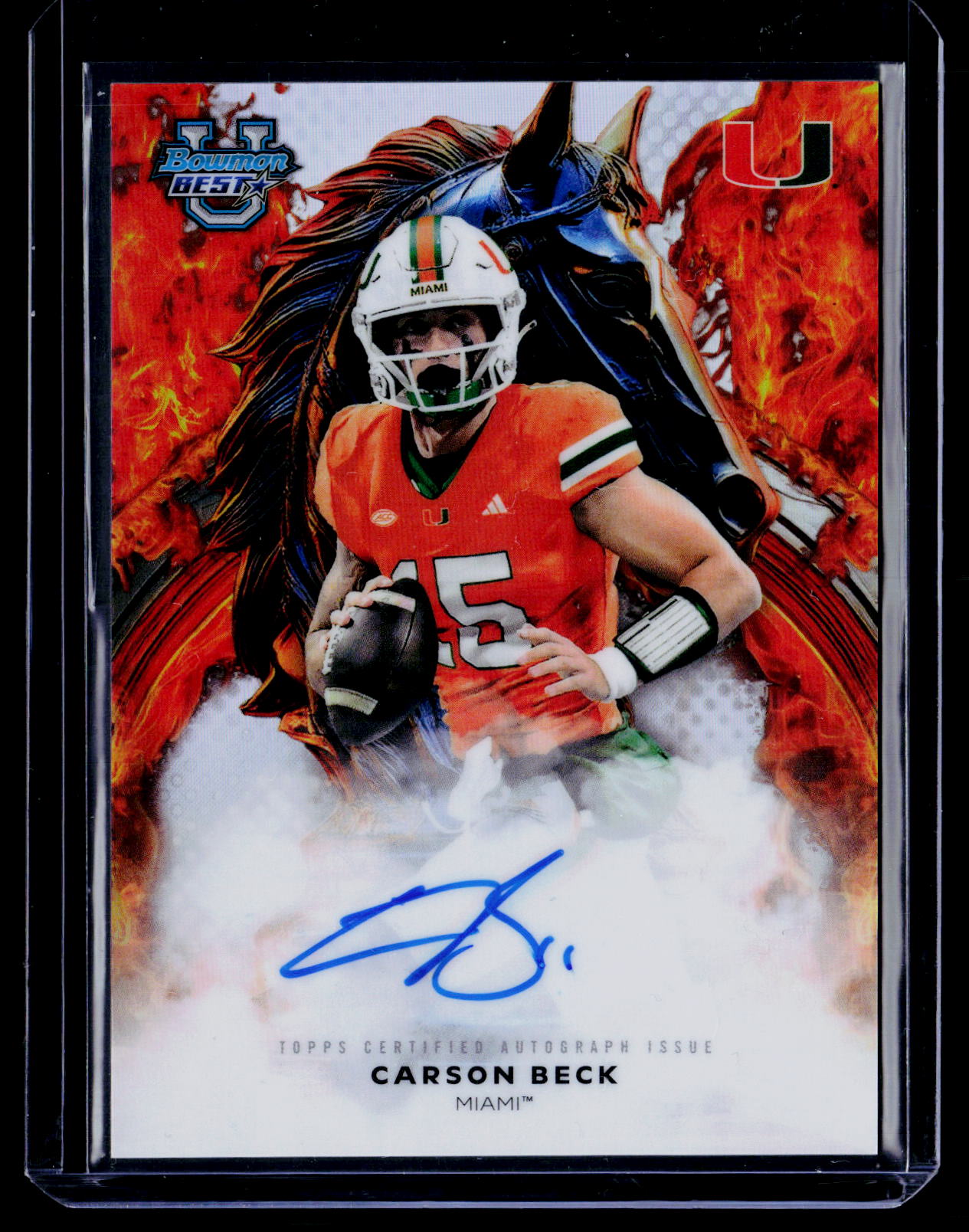 2025 Bowman University Best #WA-CB Carson Beck Workhorse Autographs