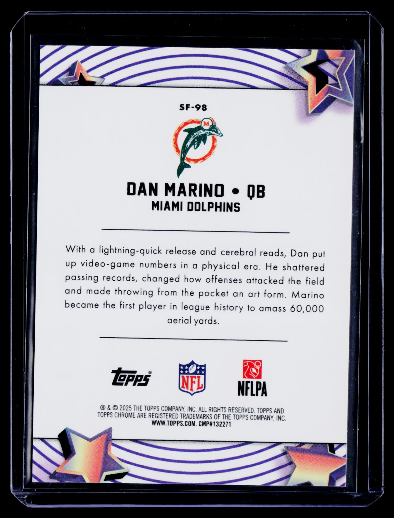 2025 Topps Chrome Cosmic #SF-98 Dan Marino Starfractor Red #/5