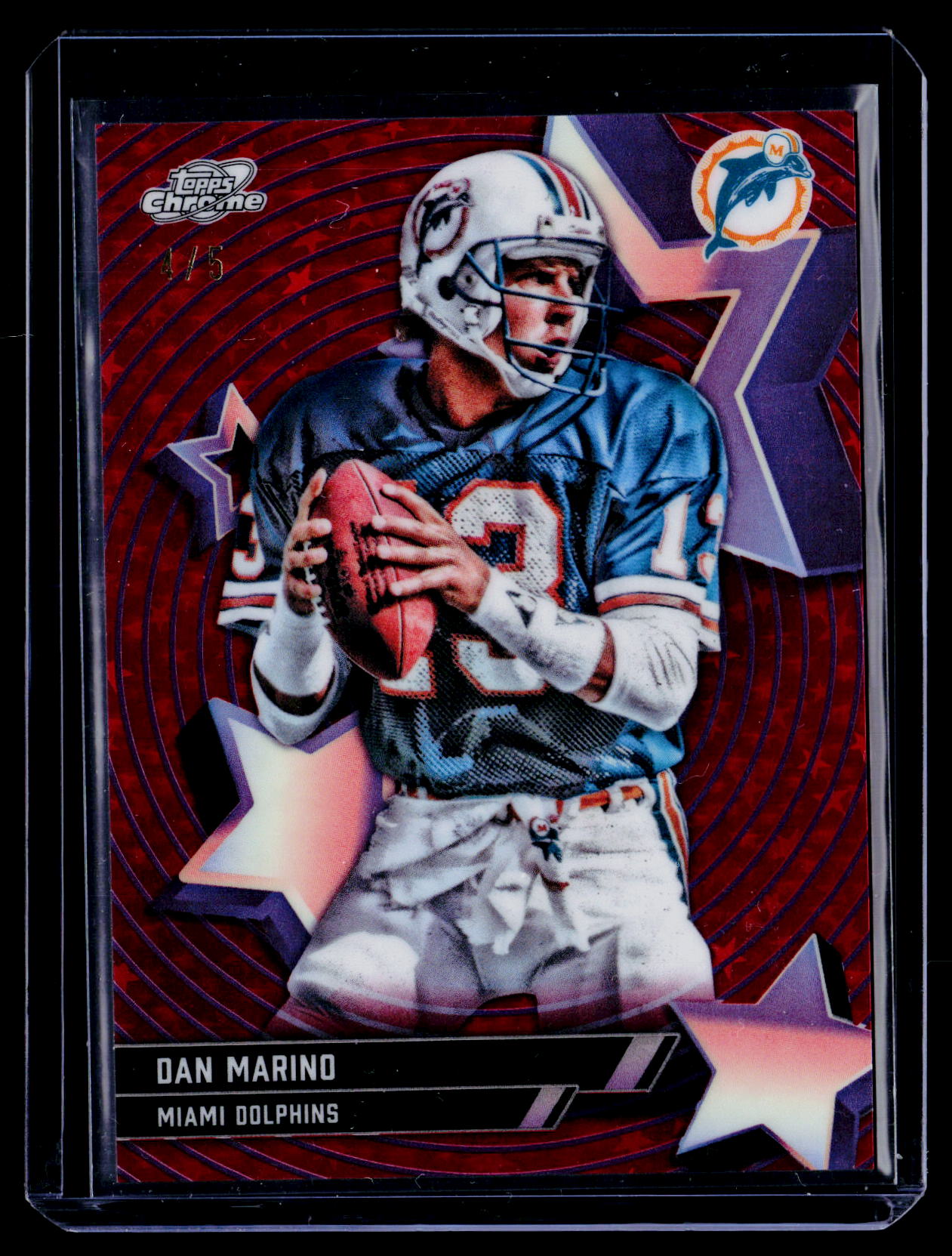 2025 Topps Chrome Cosmic #SF-98 Dan Marino Starfractor Red #/5
