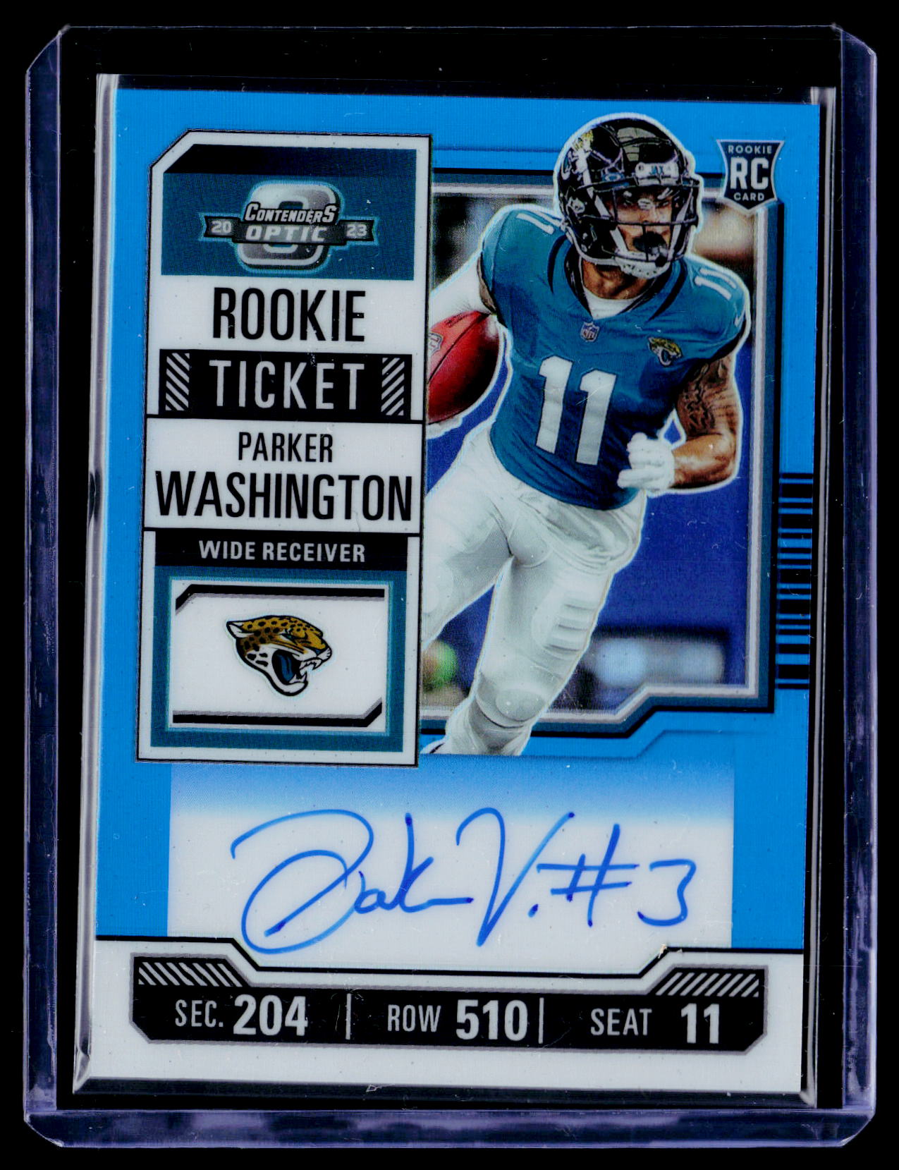 2023 Panini Contenders Optic #127 Parker Washington Teal #/99