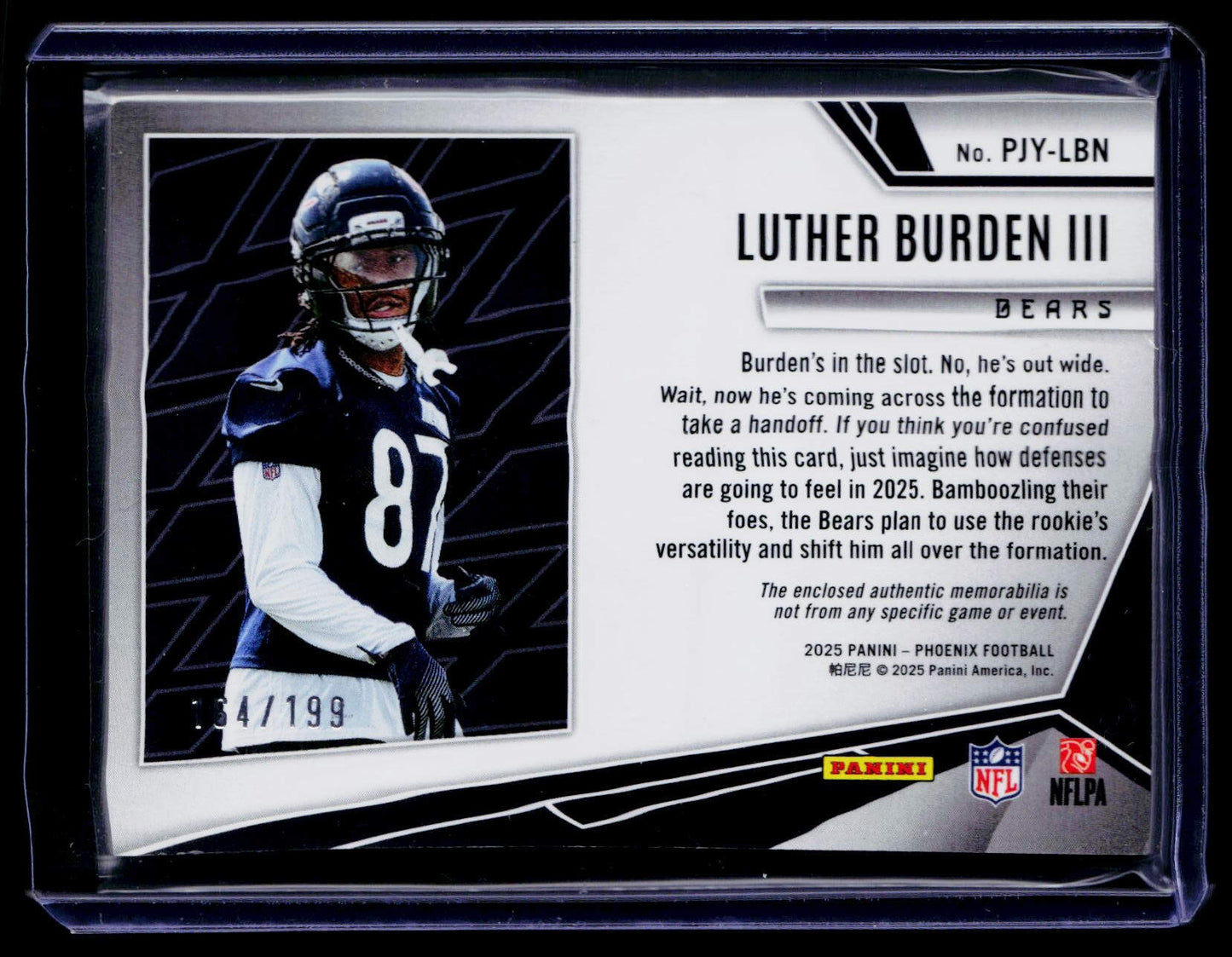 2025 Panini Phoenix Luther Burden III Rookie Phenom Jersey Blue Prizm #/199